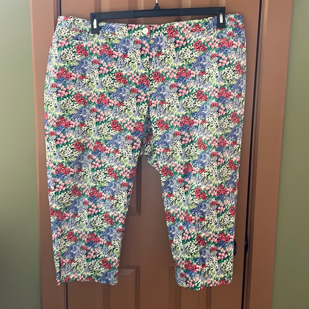 Talbots floral skimmer pants.  Size 22W